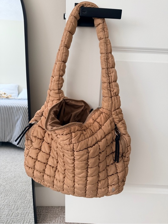 FP Movement by Free People Handbags - FP Movement by Free People Quilted Puffer Crossbody Bag in Tan